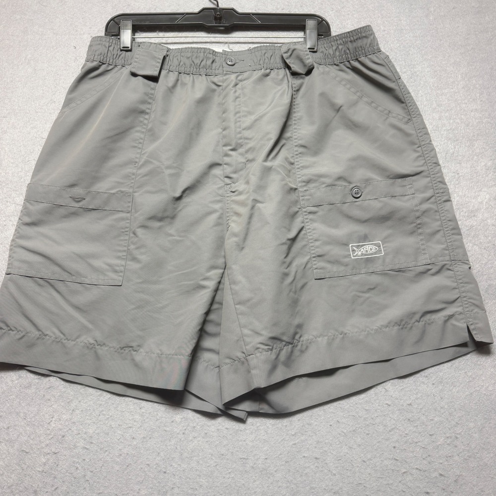 AFTCO Mens Fishing Shorts Gray Size 42 Elastic Waist Quick Dry Cargo Outdoor - Picture 2 of 6